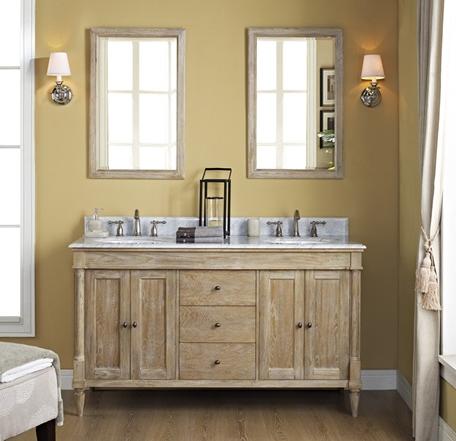 Rustic Chic 60 Vanity Double Bowl Weathered Oak Superior Tile